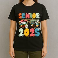 Senior 2025 Class Of 2025 Seniors Graduation Retro Groovy T-Shirt