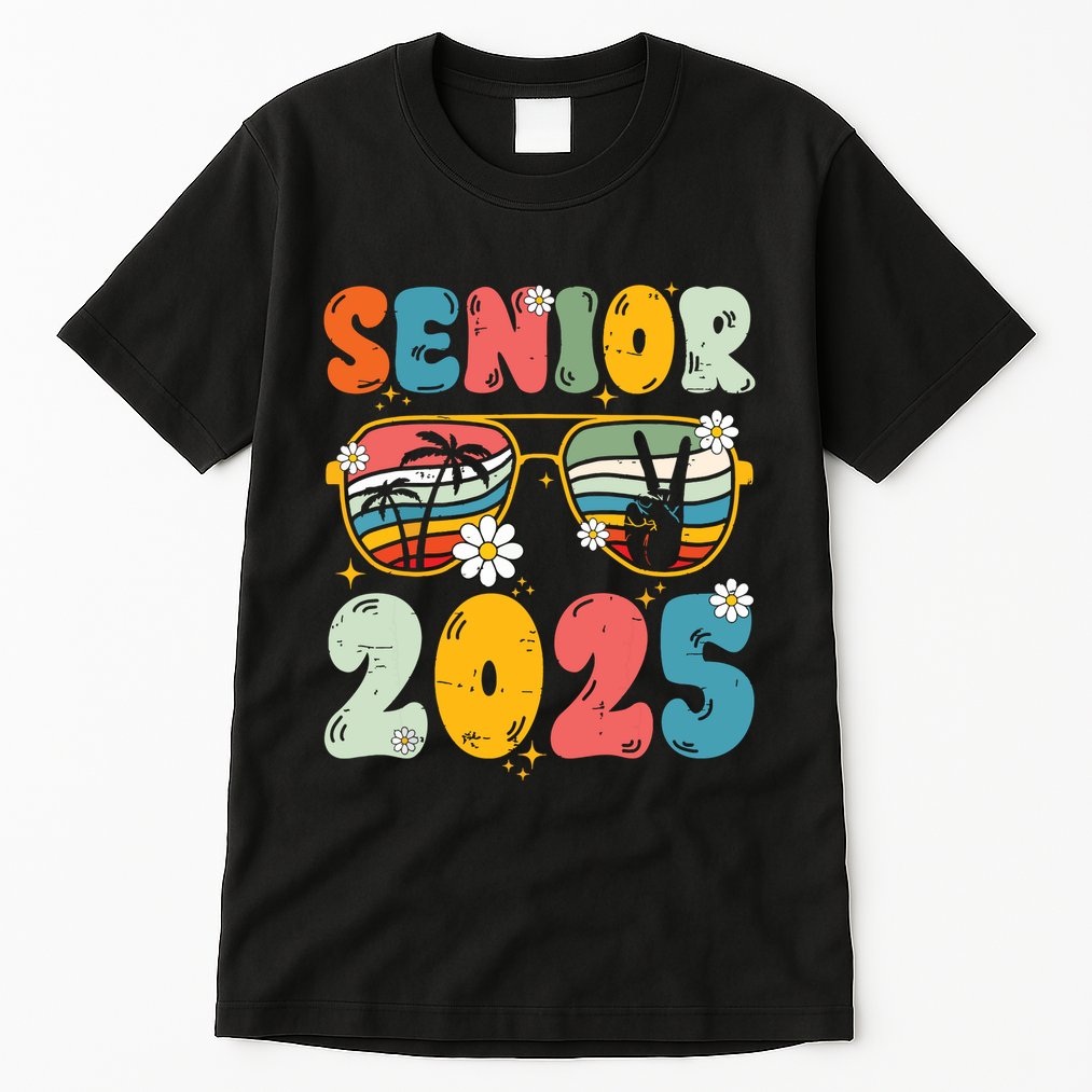 Senior 2025 Class Of 2025 Seniors Graduation Retro Groovy Tall T-Shirt