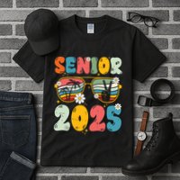 Senior 2025 Class Of 2025 Seniors Graduation Retro Groovy Tall T-Shirt