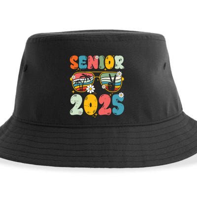 Senior 2025 Class Of 2025 Seniors Graduation Retro Groovy Sustainable Bucket Hat