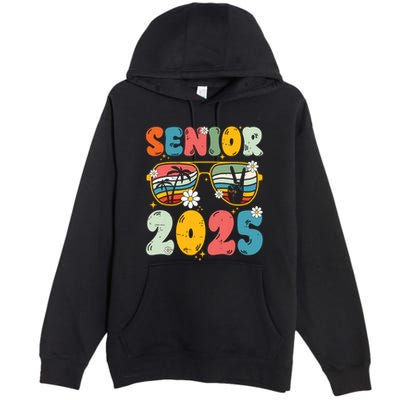 Senior 2025 Class Of 2025 Seniors Graduation Retro Groovy Premium Pullover Hoodie