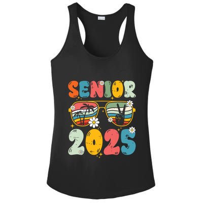 Senior 2025 Class Of 2025 Seniors Graduation Retro Groovy Ladies PosiCharge Competitor Racerback Tank
