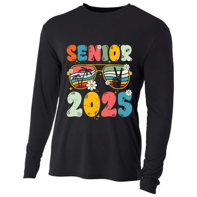 Senior 2025 Class Of 2025 Seniors Graduation Retro Groovy Cooling Performance Long Sleeve Crew