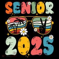 Senior 2025 Class Of 2025 Seniors Graduation Retro Groovy Poster