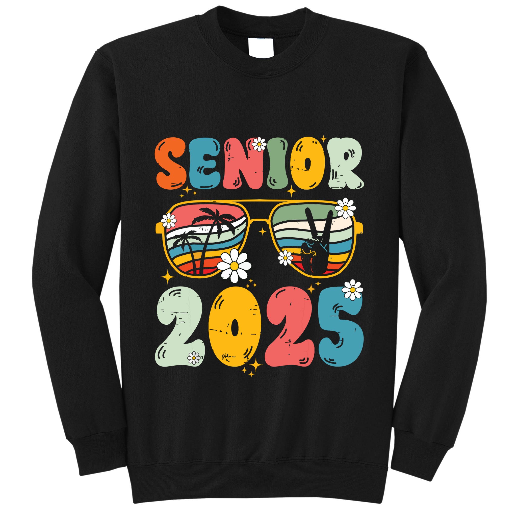 Senior 2025 Class Of 2025 Seniors Graduation Retro Groovy Tall Sweatshirt