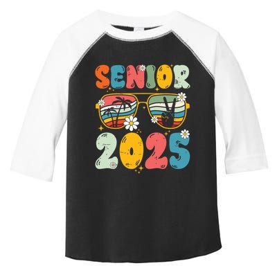 Senior 2025 Class Of 2025 Seniors Graduation Retro Groovy Toddler Fine Jersey T-Shirt