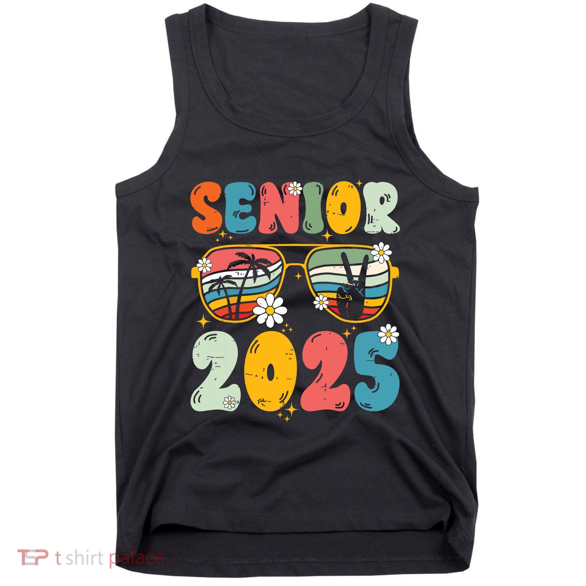 Senior 2025 Class Of 2025 Seniors Graduation Retro Groovy Tank Top