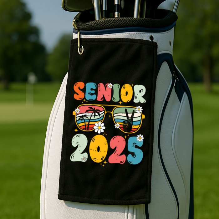 Senior 2025 Class Of 2025 Seniors Graduation Retro Groovy Golf Towel