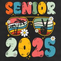 Senior 2025 Class Of 2025 Seniors Graduation Retro Groovy Golf Towel
