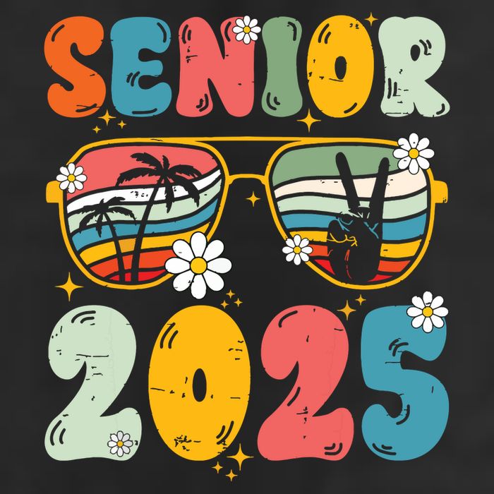 Senior 2025 Class Of 2025 Seniors Graduation Retro Groovy Golf Towel