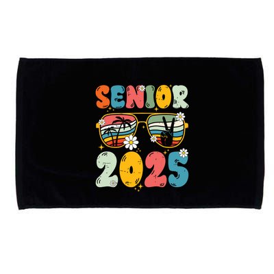 Senior 2025 Class Of 2025 Seniors Graduation Retro Groovy Microfiber Hand Towel