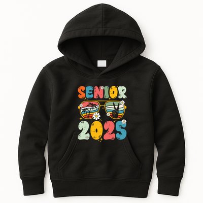 Senior 2025 Class Of 2025 Seniors Graduation Retro Groovy Kids Hoodie