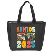Senior 2025 Class Of 2025 Seniors Graduation Retro Groovy Zip Tote Bag