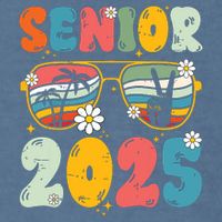 Senior 2025 Class Of 2025 Seniors Graduation Retro Groovy Garment-Dyed Sweatshirt