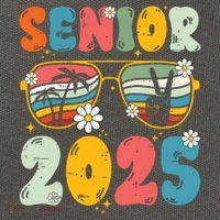 Senior 2025 Class Of 2025 Seniors Graduation Retro Groovy Cotton Canvas Backpack