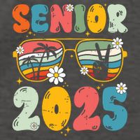Senior 2025 Class Of 2025 Seniors Graduation Retro Groovy Vector Backpack