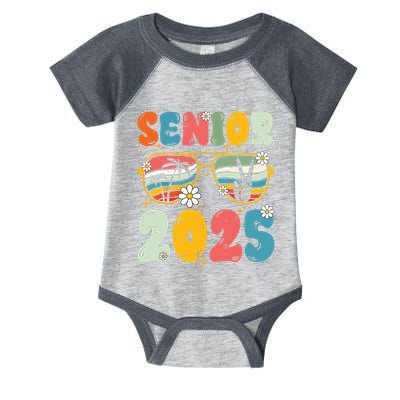 Senior 2025 Class Of 2025 Seniors Graduation Retro Groovy Infant Baby Jersey Bodysuit