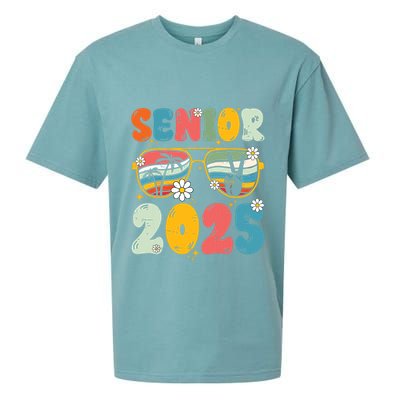 Senior 2025 Class Of 2025 Seniors Graduation Retro Groovy Sueded Cloud Jersey T-Shirt