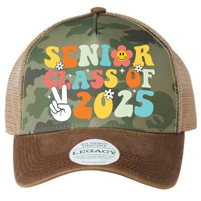 Senior 2025 Class Of 2025 Seniors Graduation Retro Groovy Legacy Tie Dye Trucker Hat
