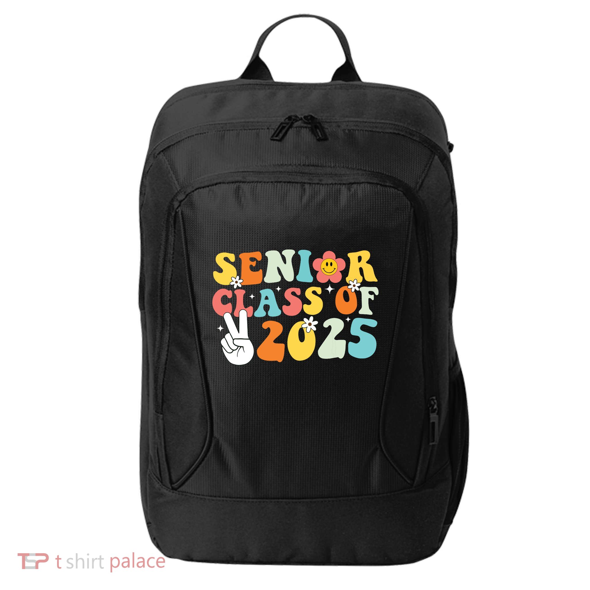 Senior 2025 Class Of 2025 Seniors Graduation Retro Groovy City Backpack