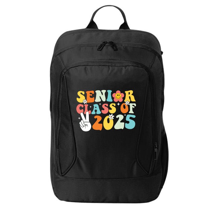 Senior 2025 Class Of 2025 Seniors Graduation Retro Groovy City Backpack