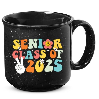 Senior 2025 Class Of 2025 Seniors Graduation Retro Groovy 15oz Campfire Ceramic Mug