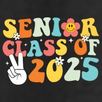 Senior 2025 Class Of 2025 Seniors Graduation Retro Groovy Crop Fleece Hoodie