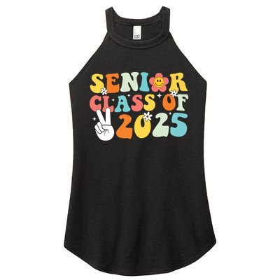Senior 2025 Class Of 2025 Seniors Graduation Retro Groovy Women's Perfect Tri Rocker Tank