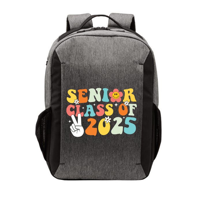 Senior 2025 Class Of 2025 Seniors Graduation Retro Groovy Vector Backpack