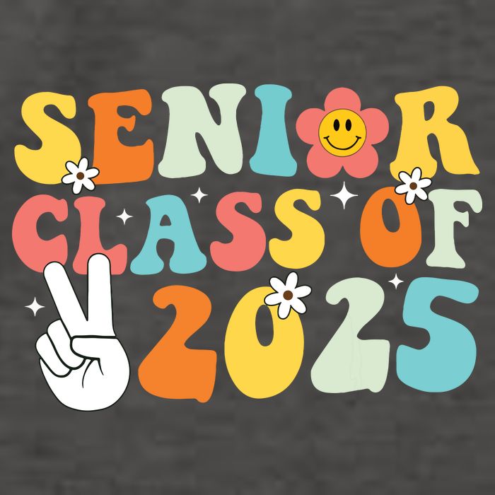 Senior 2025 Class Of 2025 Seniors Graduation Retro Groovy Vector Backpack