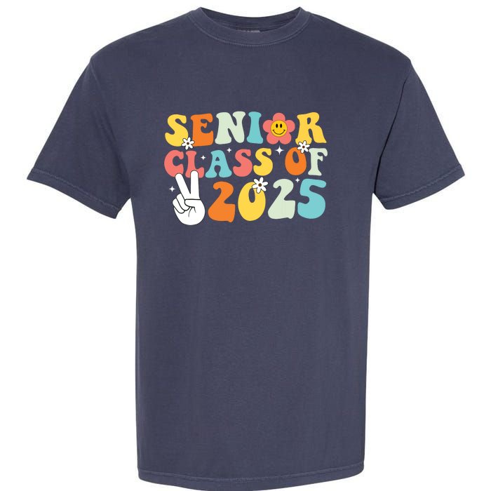 Senior 2025 Class Of 2025 Seniors Graduation Retro Groovy Garment-Dyed Heavyweight T-Shirt