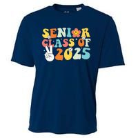 Senior 2025 Class Of 2025 Seniors Graduation Retro Groovy Cooling Performance Crew T-Shirt