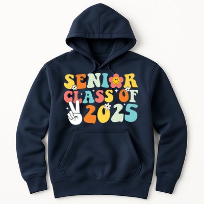 Senior 2025 Class Of 2025 Seniors Graduation Retro Groovy Hoodie