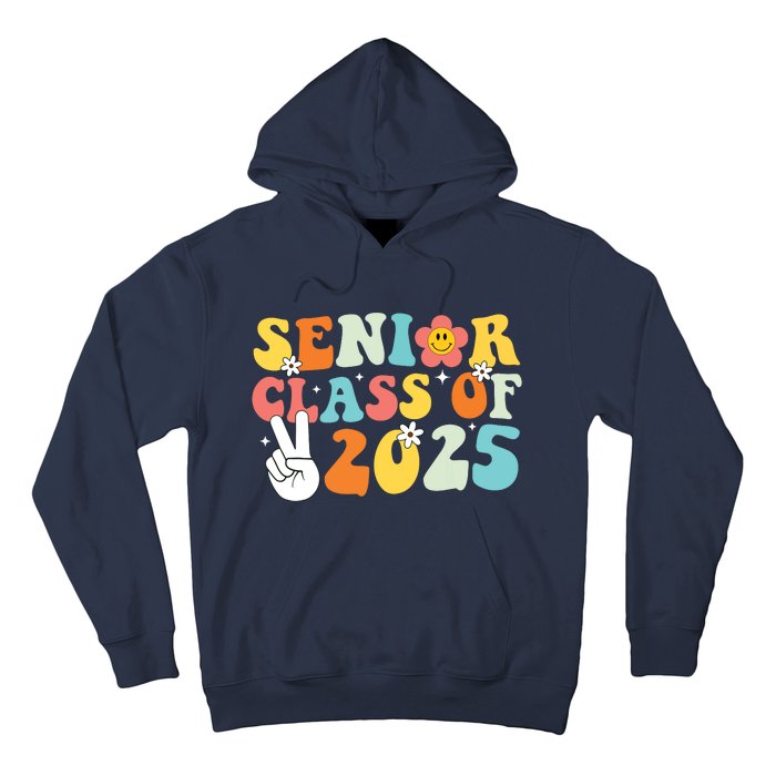 Senior 2025 Class Of 2025 Seniors Graduation Retro Groovy Hoodie