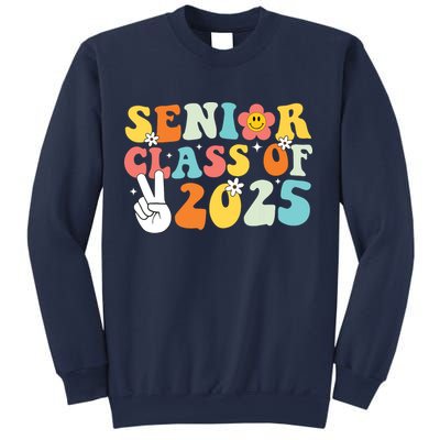 Senior 2025 Class Of 2025 Seniors Graduation Retro Groovy Sweatshirt