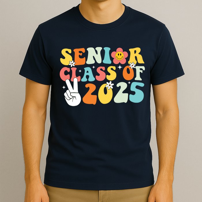 Senior 2025 Class Of 2025 Seniors Graduation Retro Groovy T-Shirt
