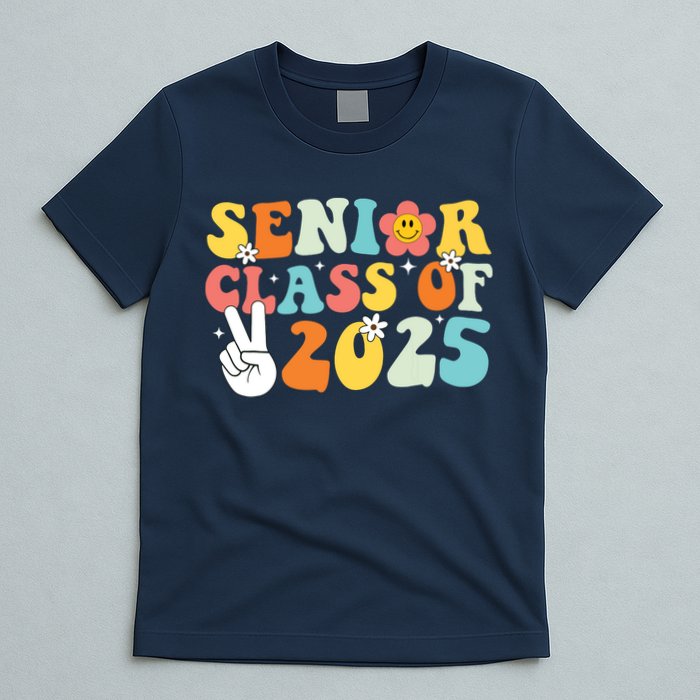 Senior 2025 Class Of 2025 Seniors Graduation Retro Groovy T-Shirt