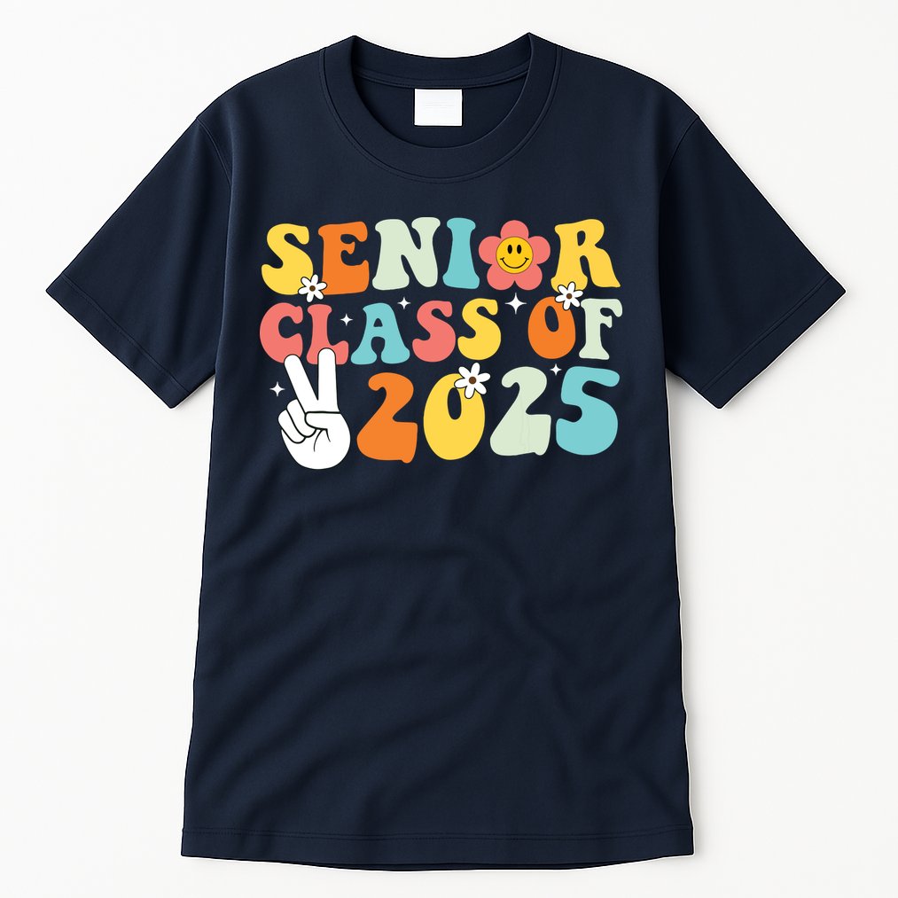Senior 2025 Class Of 2025 Seniors Graduation Retro Groovy Tall T-Shirt