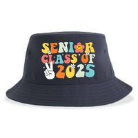 Senior 2025 Class Of 2025 Seniors Graduation Retro Groovy Sustainable Bucket Hat