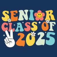 Senior 2025 Class Of 2025 Seniors Graduation Retro Groovy Drawstring Bag