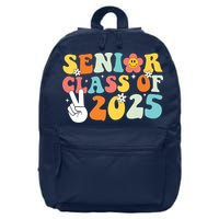 Senior 2025 Class Of 2025 Seniors Graduation Retro Groovy 16 in Basic Backpack