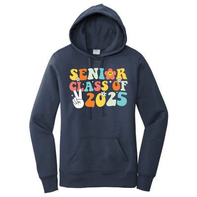 Senior 2025 Class Of 2025 Seniors Graduation Retro Groovy Women's Pullover Hoodie