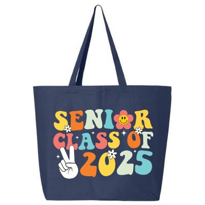 Senior 2025 Class Of 2025 Seniors Graduation Retro Groovy 25L Jumbo Tote