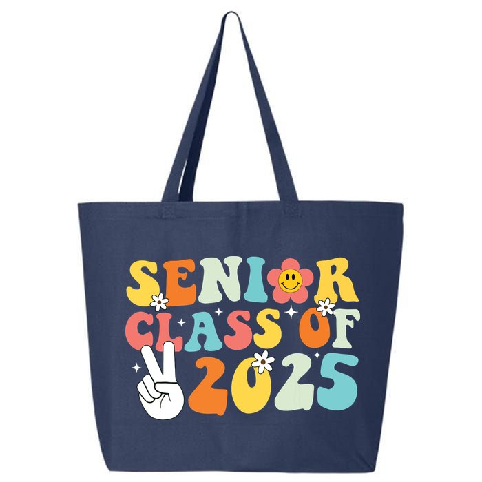 Senior 2025 Class Of 2025 Seniors Graduation Retro Groovy 25L Jumbo Tote