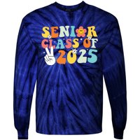 Senior 2025 Class Of 2025 Seniors Graduation Retro Groovy Tie-Dye Long Sleeve Shirt