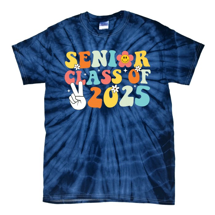 Senior 2025 Class Of 2025 Seniors Graduation Retro Groovy Tie-Dye T-Shirt