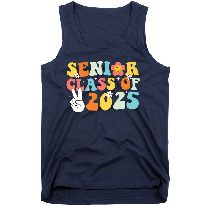 Senior 2025 Class Of 2025 Seniors Graduation Retro Groovy Tank Top