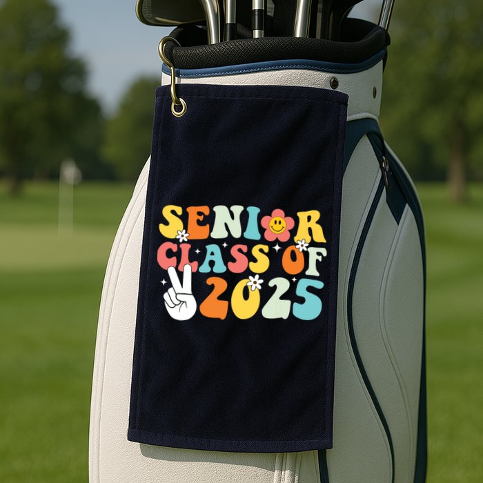 Senior 2025 Class Of 2025 Seniors Graduation Retro Groovy Golf Towel