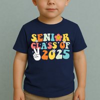 Senior 2025 Class Of 2025 Seniors Graduation Retro Groovy Toddler T-Shirt