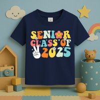 Senior 2025 Class Of 2025 Seniors Graduation Retro Groovy Toddler T-Shirt